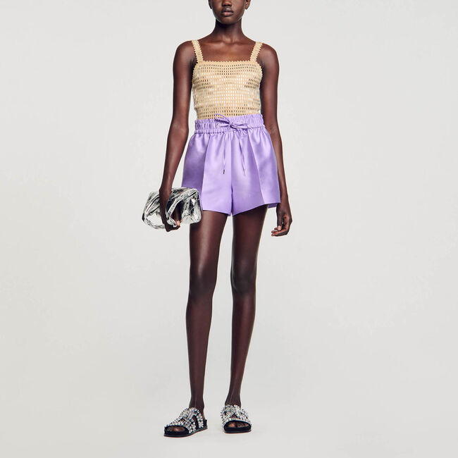 Short ancho satinado