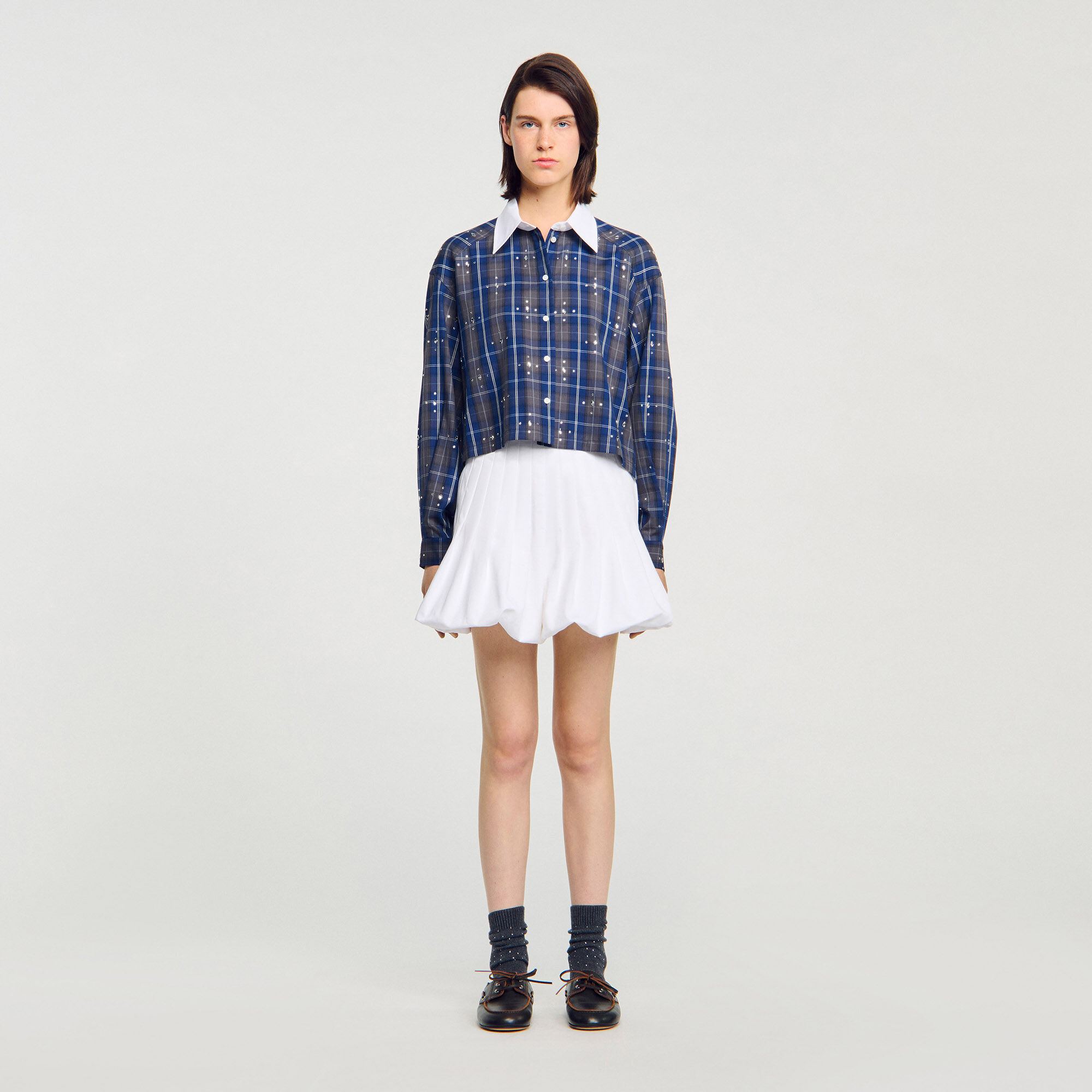 Camisa a cuadros con strass