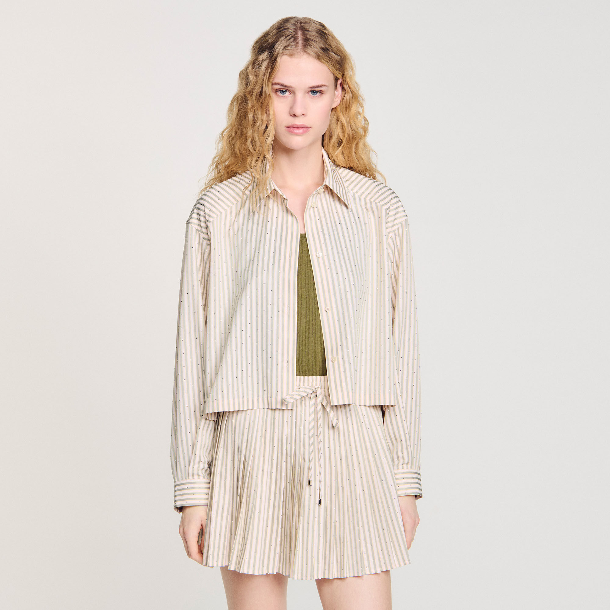 Camisa a rayas con strass