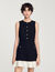 Vestido corto de tweed bicolor
