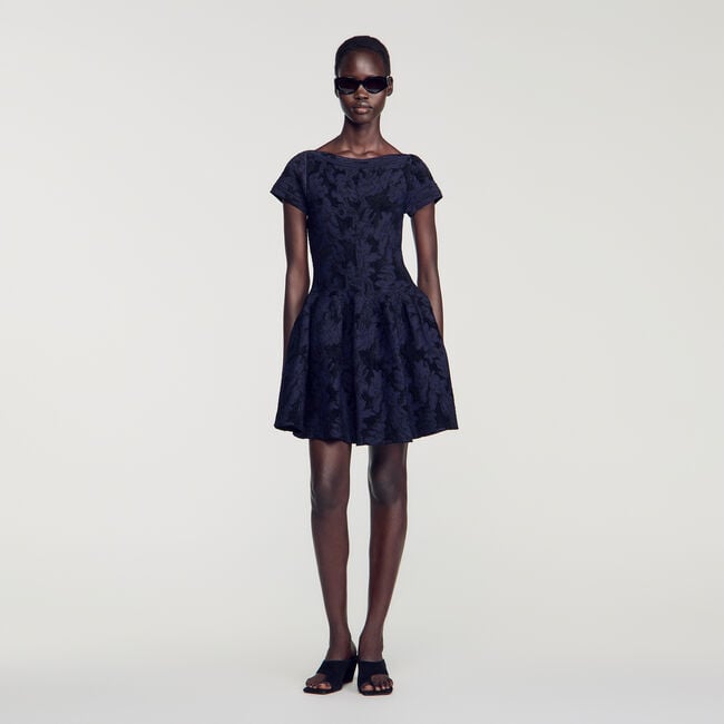 Vestido de punto jacquard floral - Mujer | Sandro
