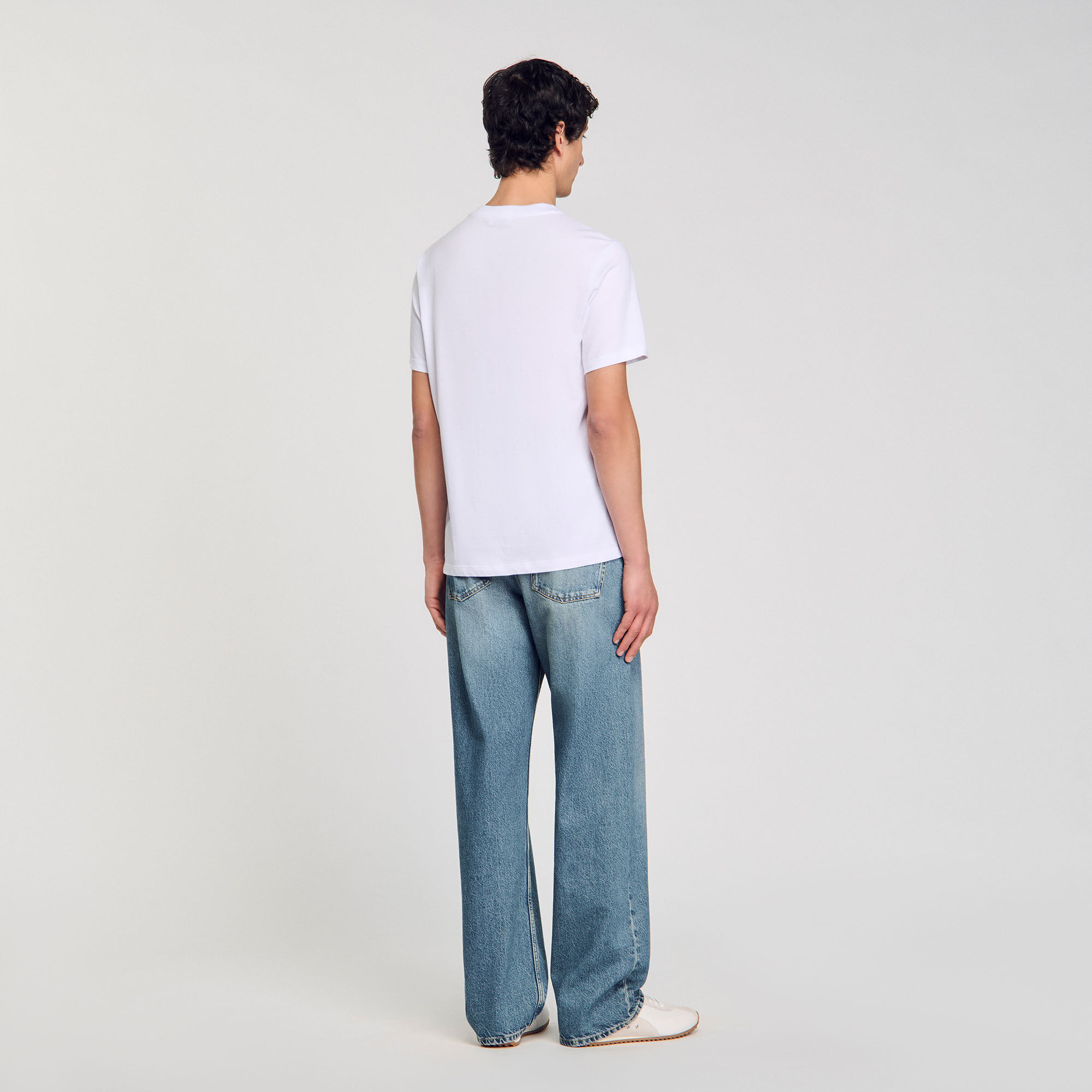 Camiseta de algodón estampado olas