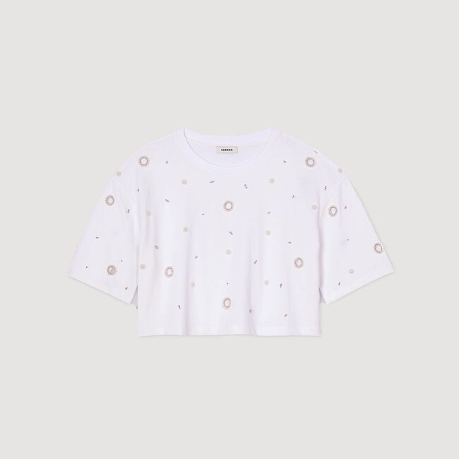 Camiseta corta con cuentas