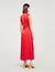 Vestido drapeado de raso