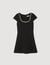 Vestido corto con cuello de strass