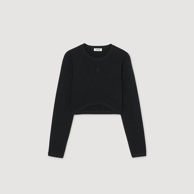 Camiseta corta con bordado