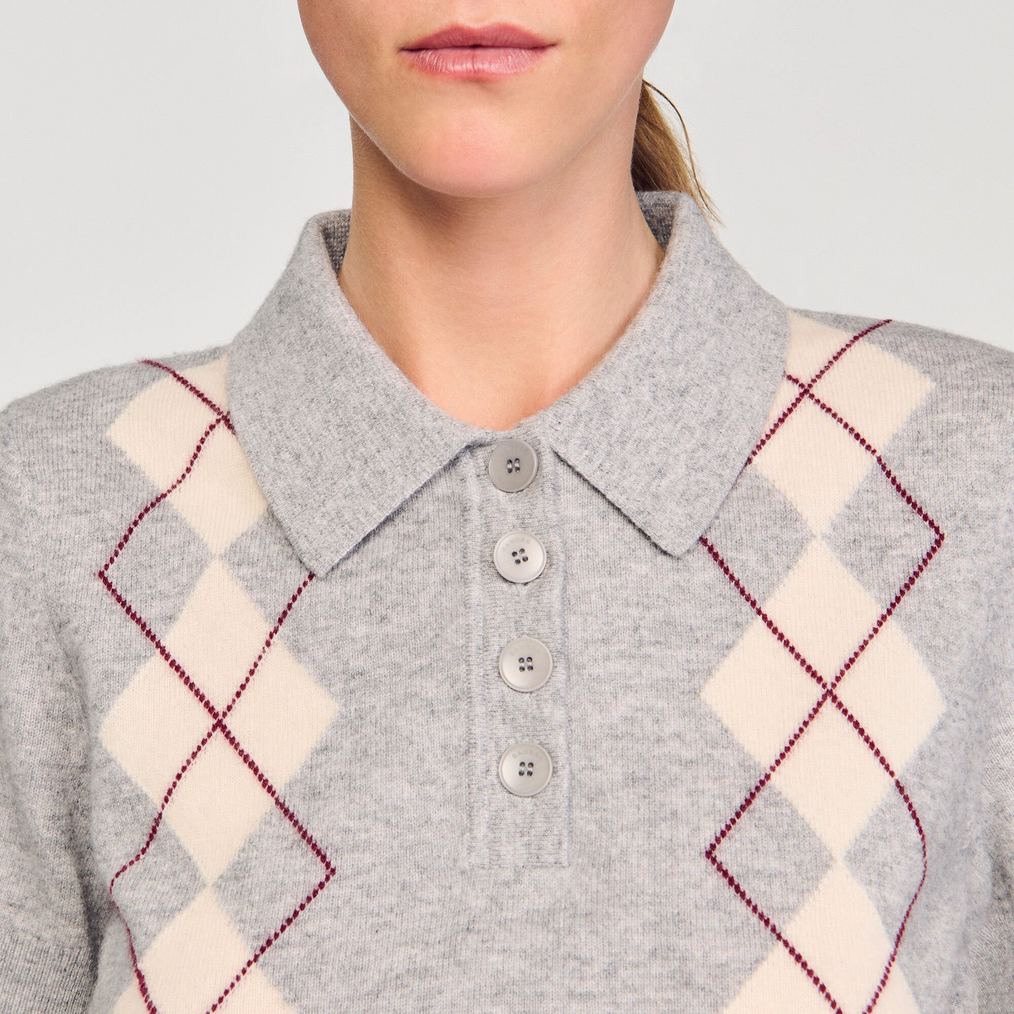 Jersey de rombos con cuello polo