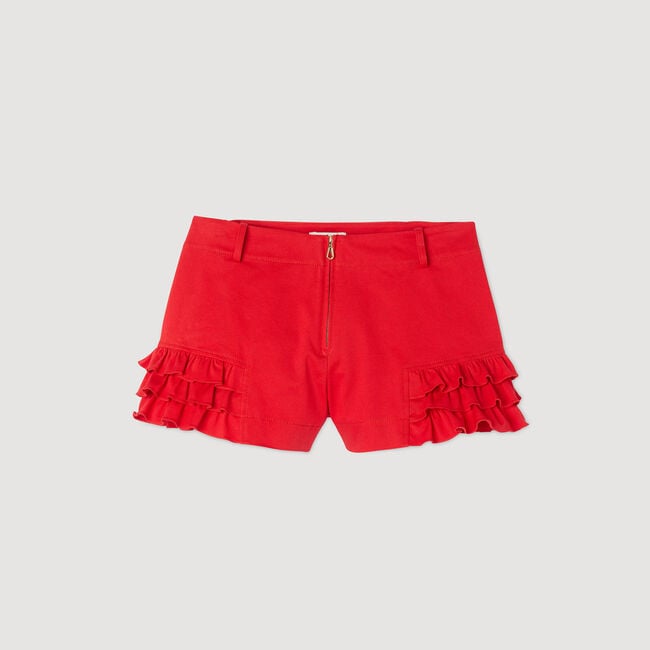 Pantalón corto con volantes
