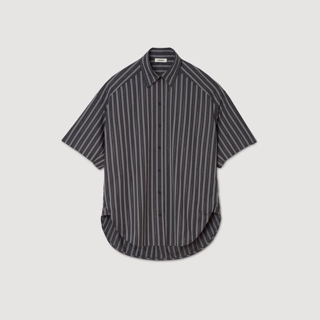 Camisa oversize de rayas con strass