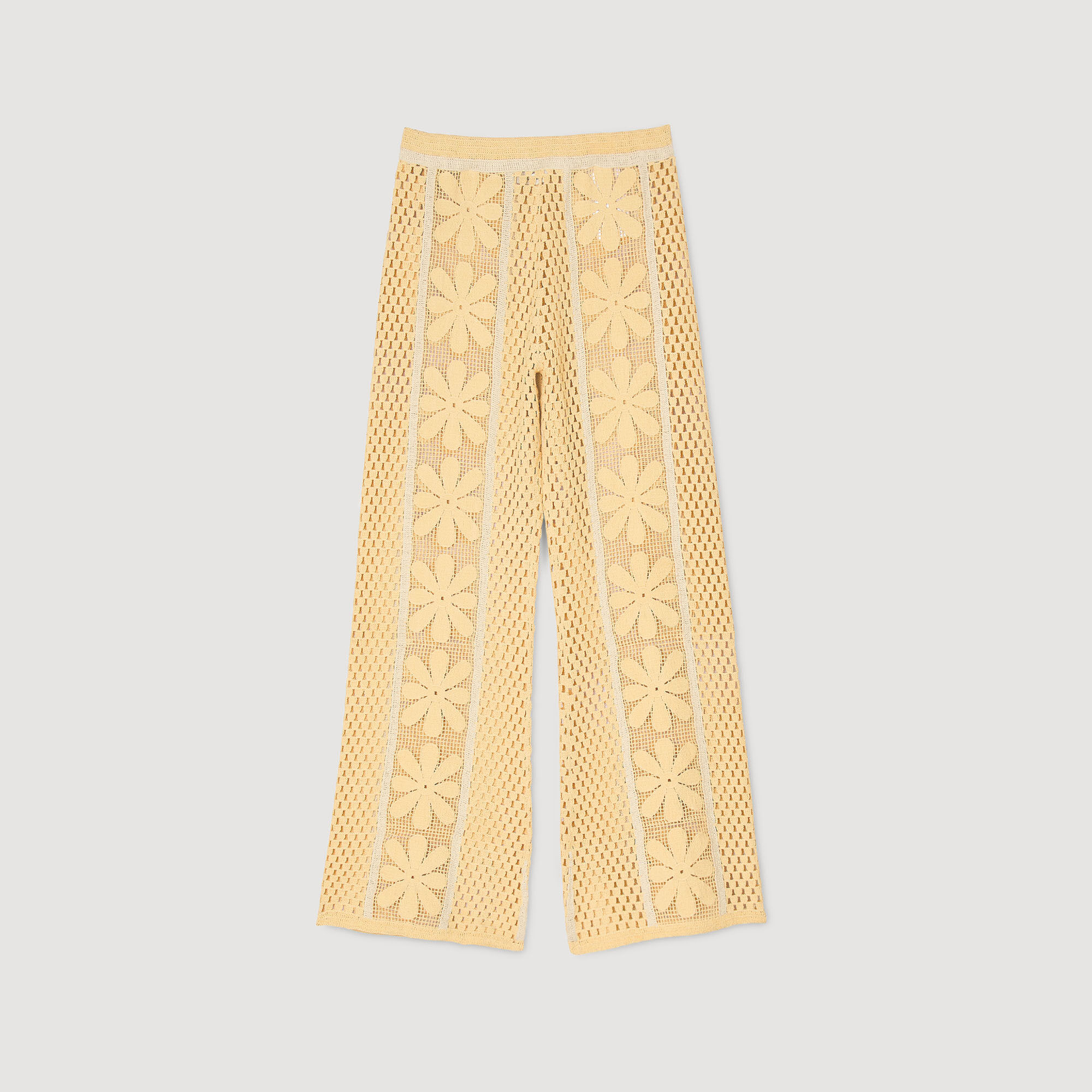 Pantalón recto de ganchillo