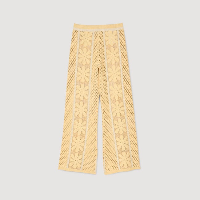 Pantalón recto de ganchillo