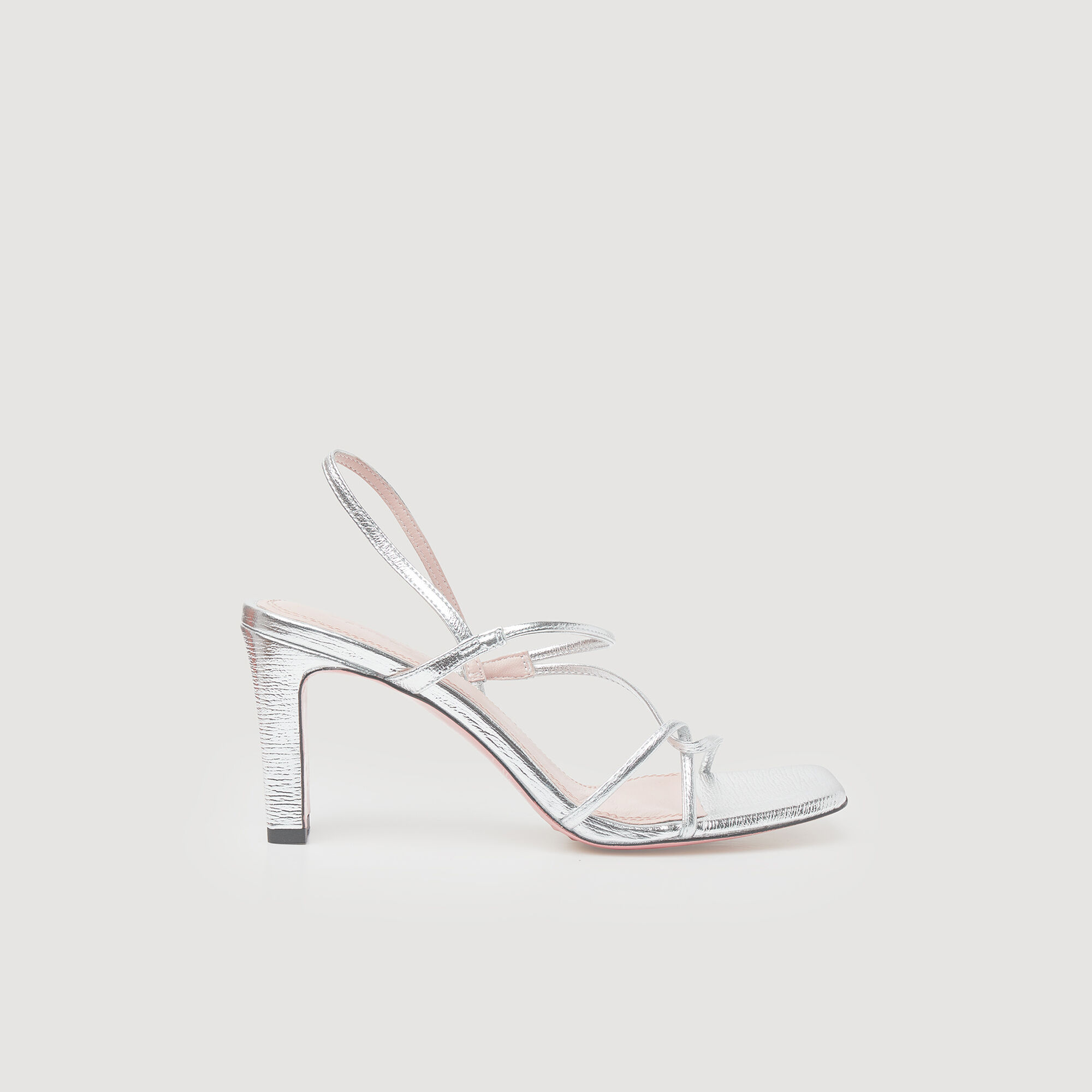 Sandalias de piel metalizada