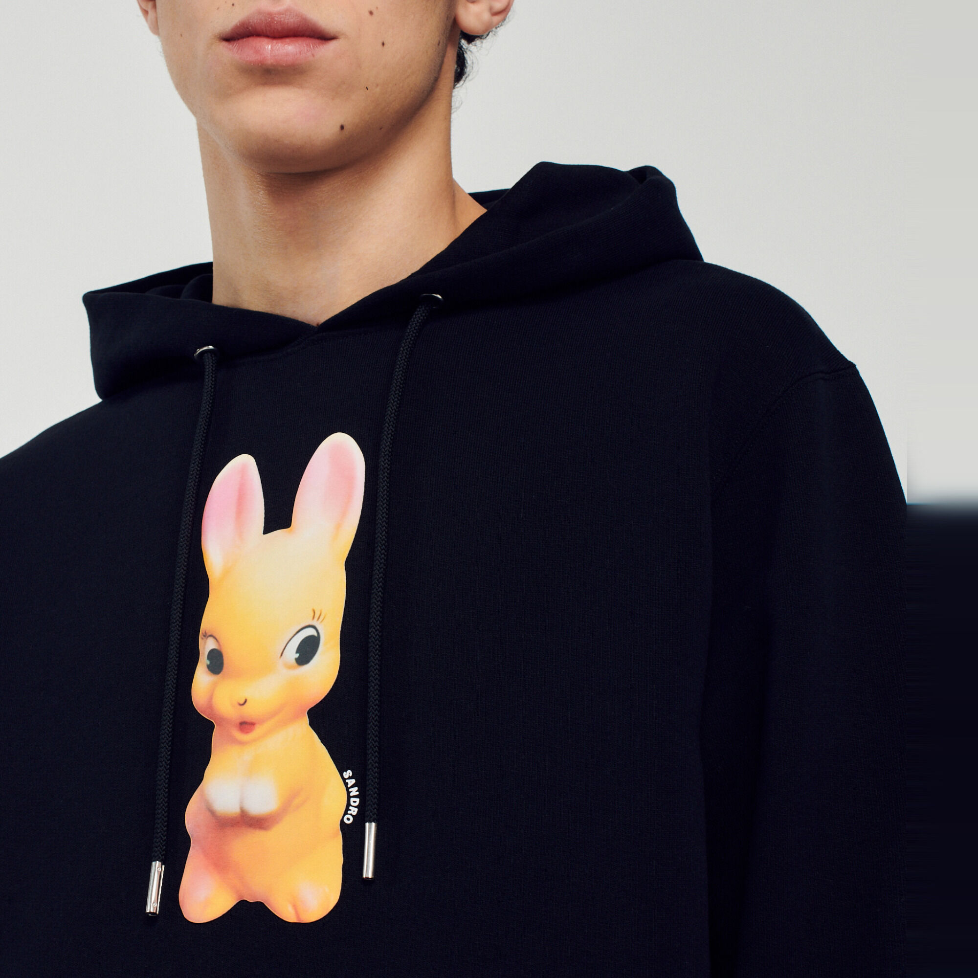 Sudadera con capucha, estampado conejo