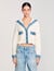 Cárdigan con detalles denim