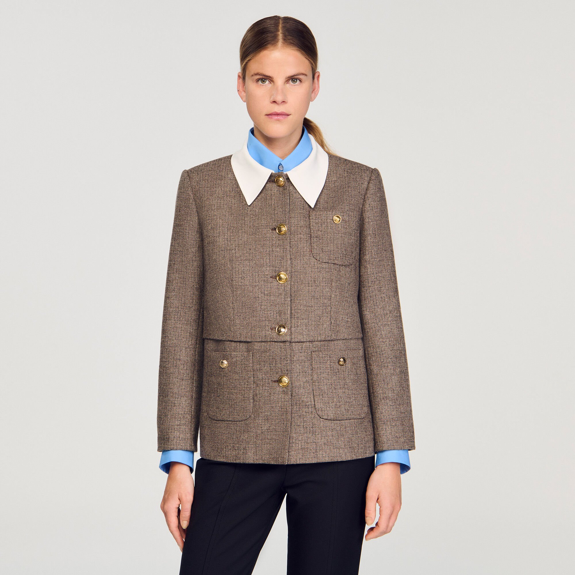 Chaqueta sastre de pata de gallo