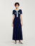 Vestido midi de punto y denim