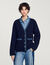 Cárdigan con detalles denim