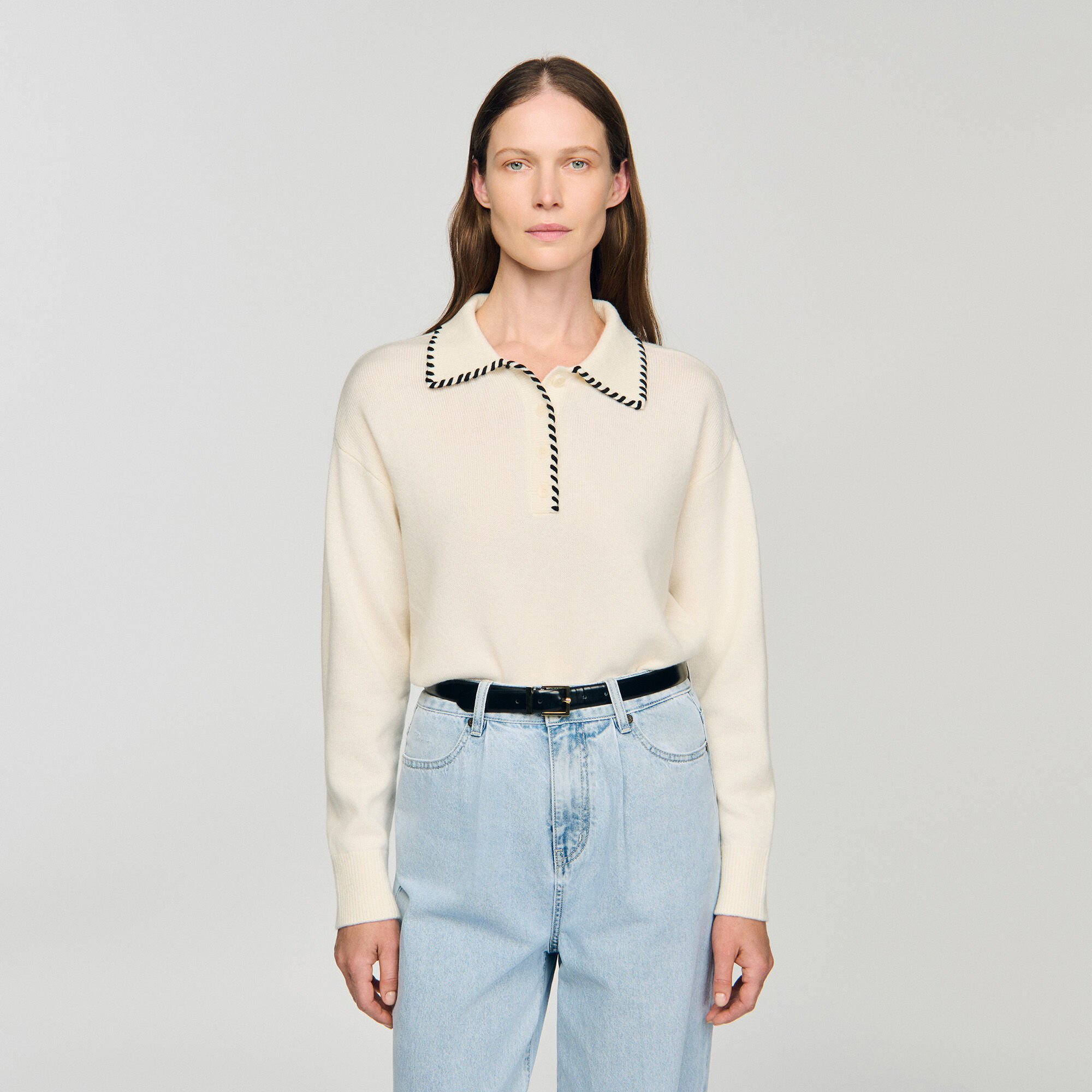 Jersey de punto con cuello polo