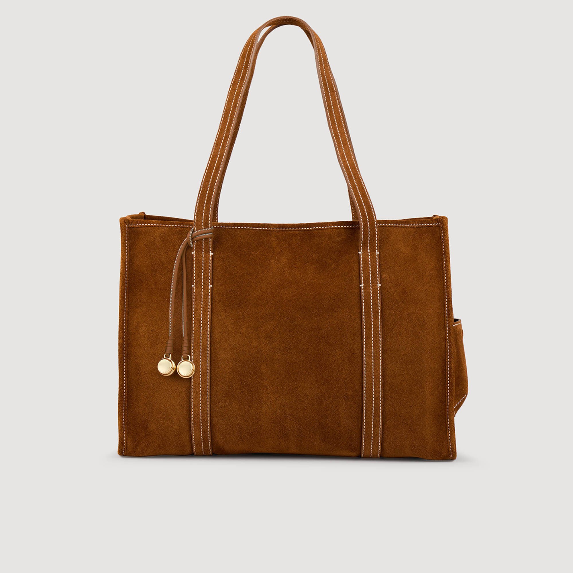 Bolso tote de ante