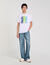 Camiseta de algodón estampado olas
