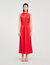 Vestido drapeado de raso