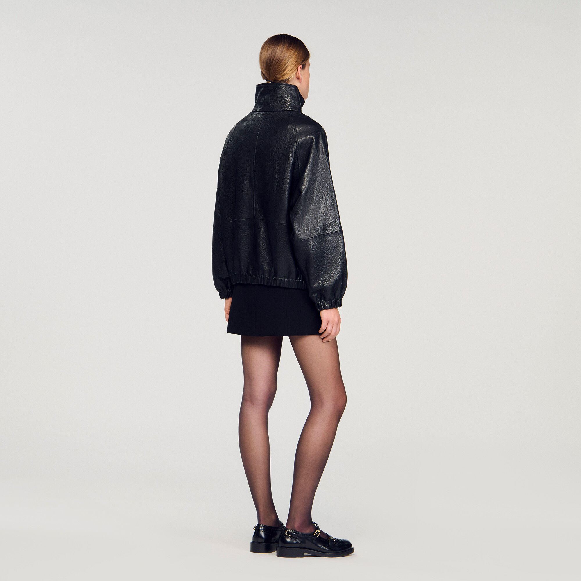 Cazadora de cuero oversize