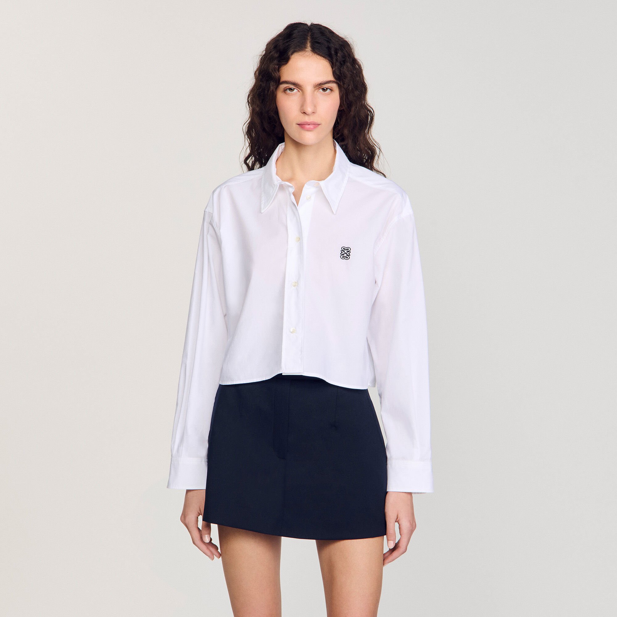 Camisa corta de popelina