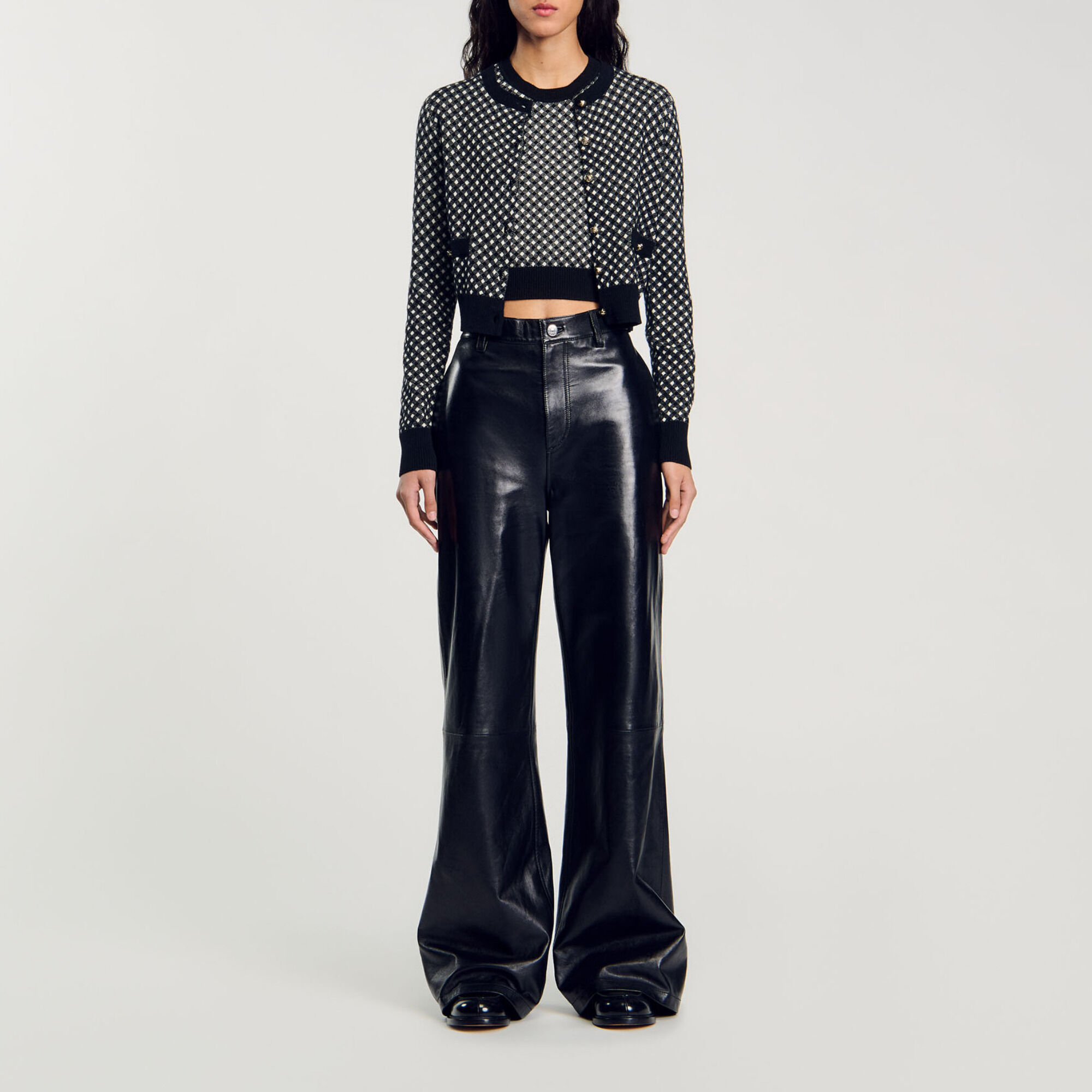 Top de punto a cuadros