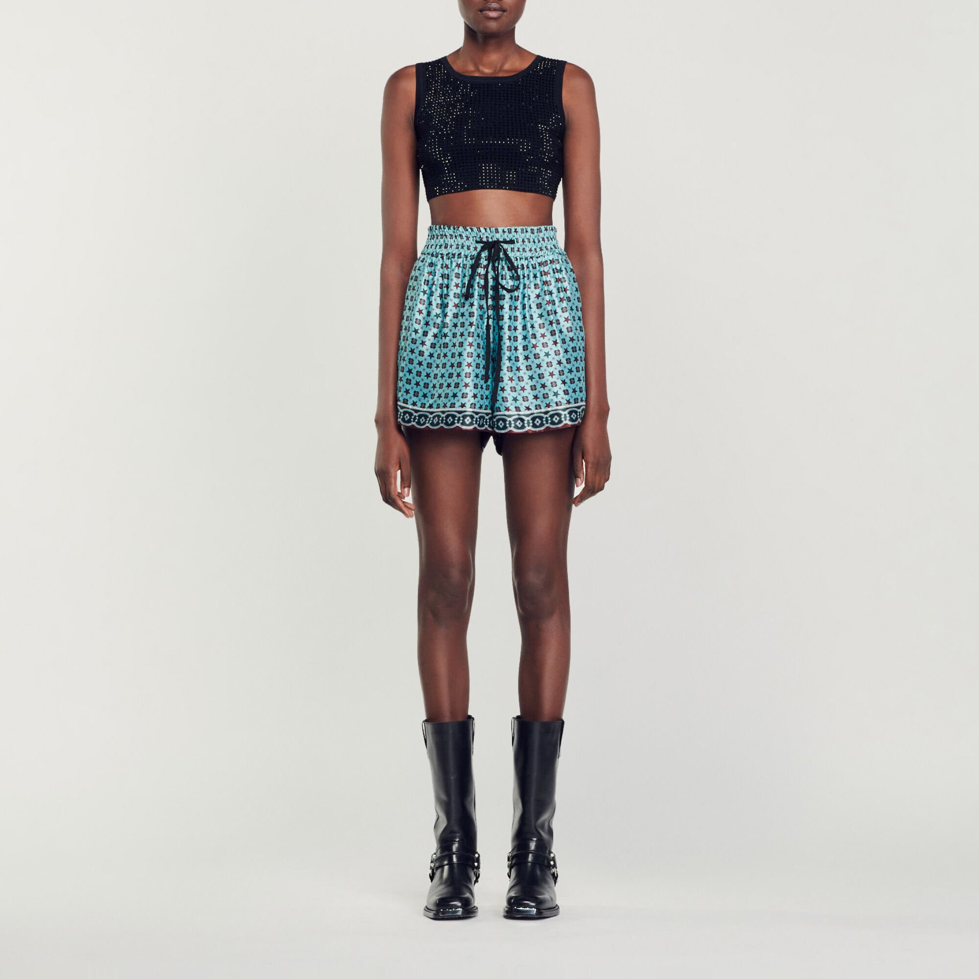 Short fluido estampado