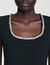 Vestido corto con cuello de strass