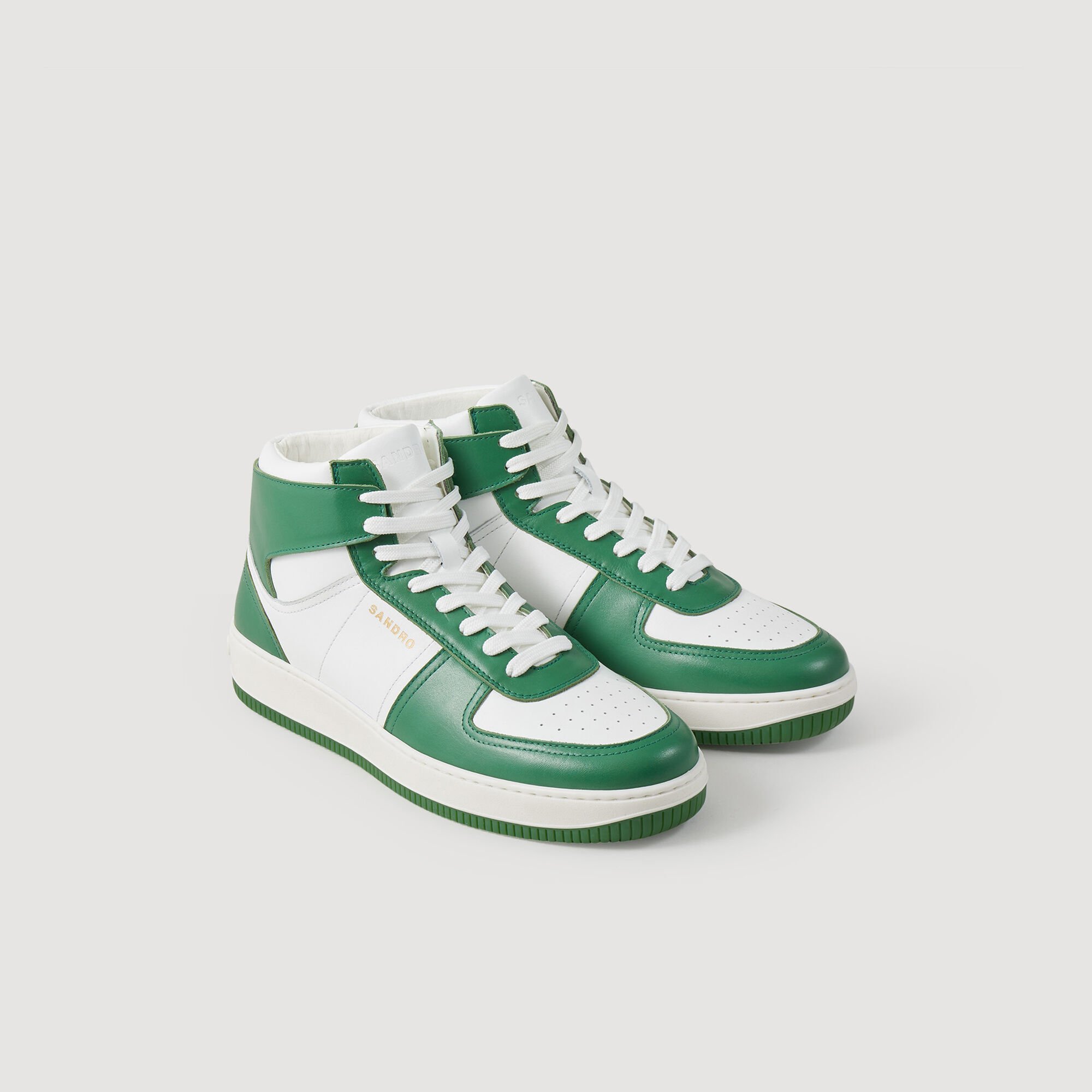 Sneakers altas de piel