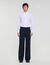 Pantalón ancho de traje de lana