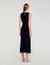 Vestido largo abierto con strass