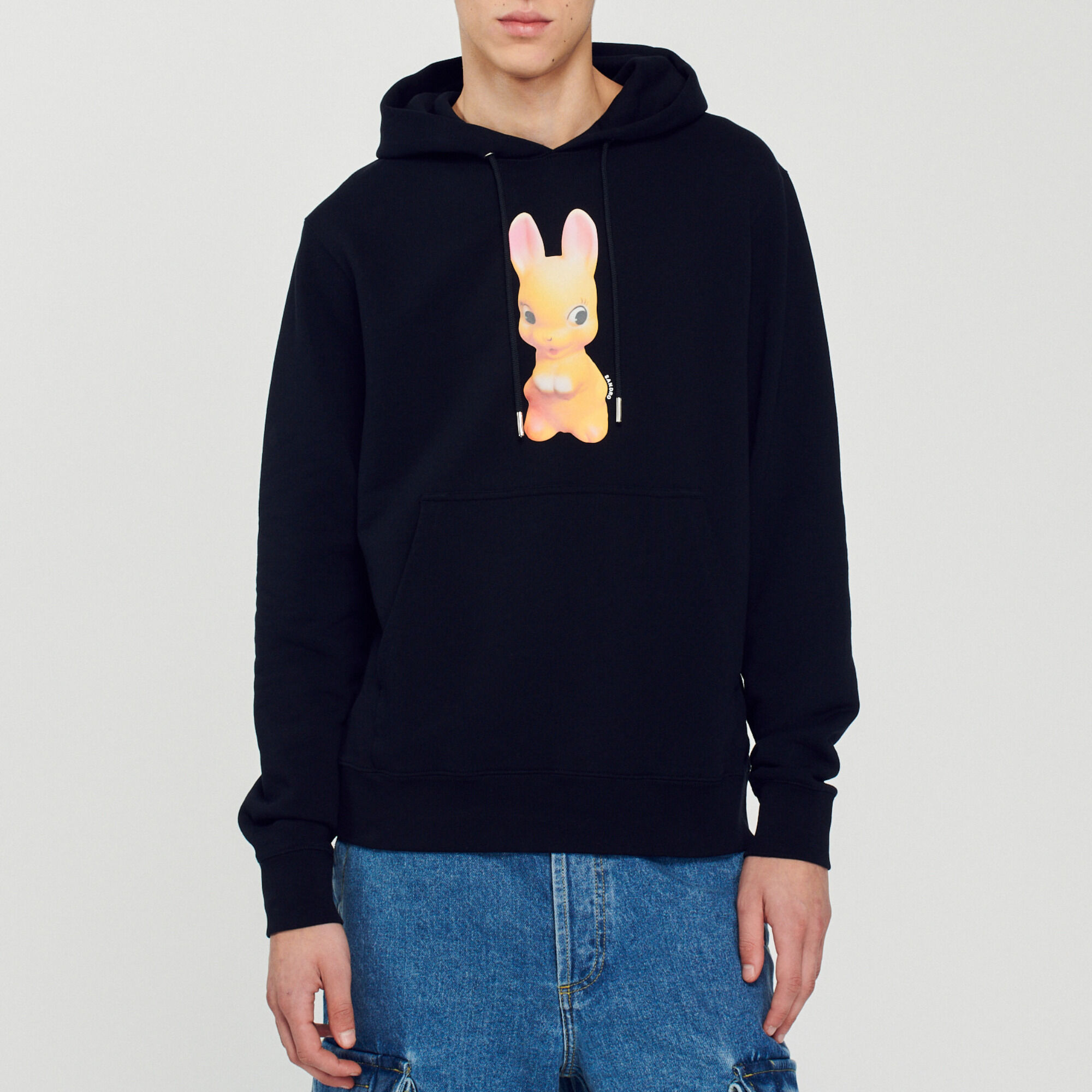Sudadera con capucha, estampado conejo