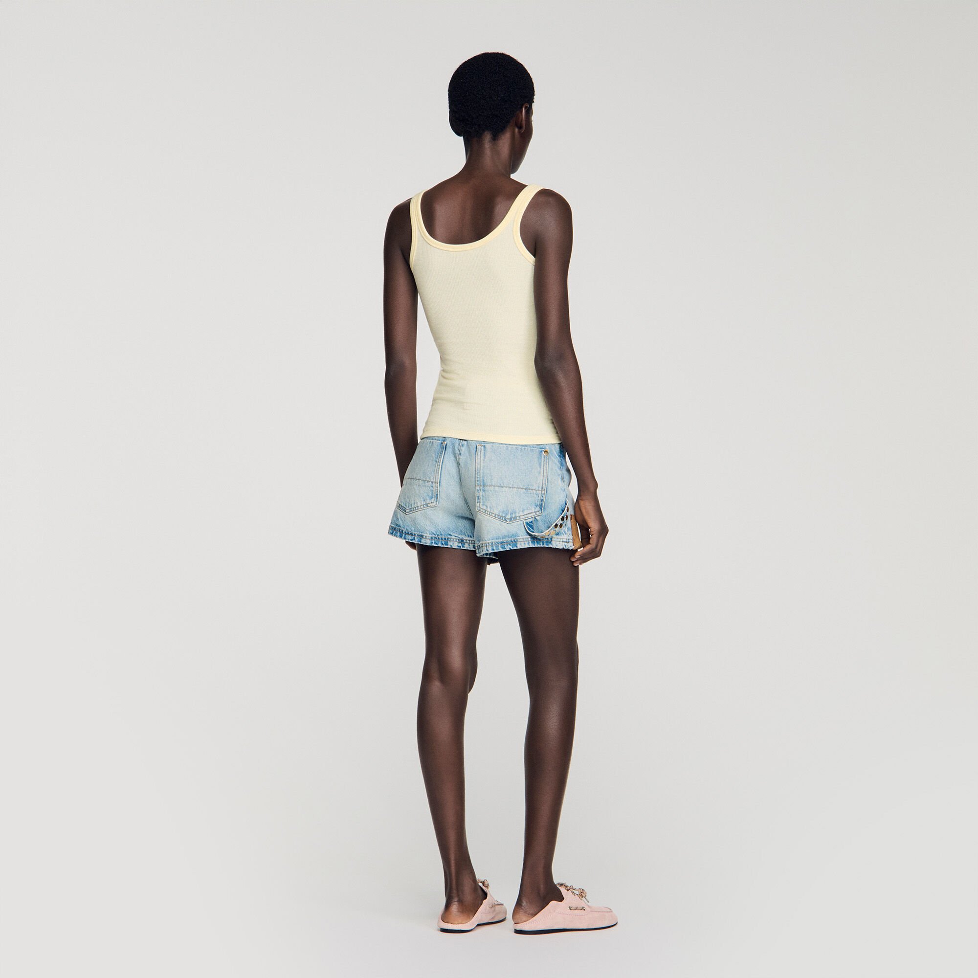 Camiseta de canalé sin mangas