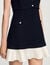 Vestido corto de tweed bicolor