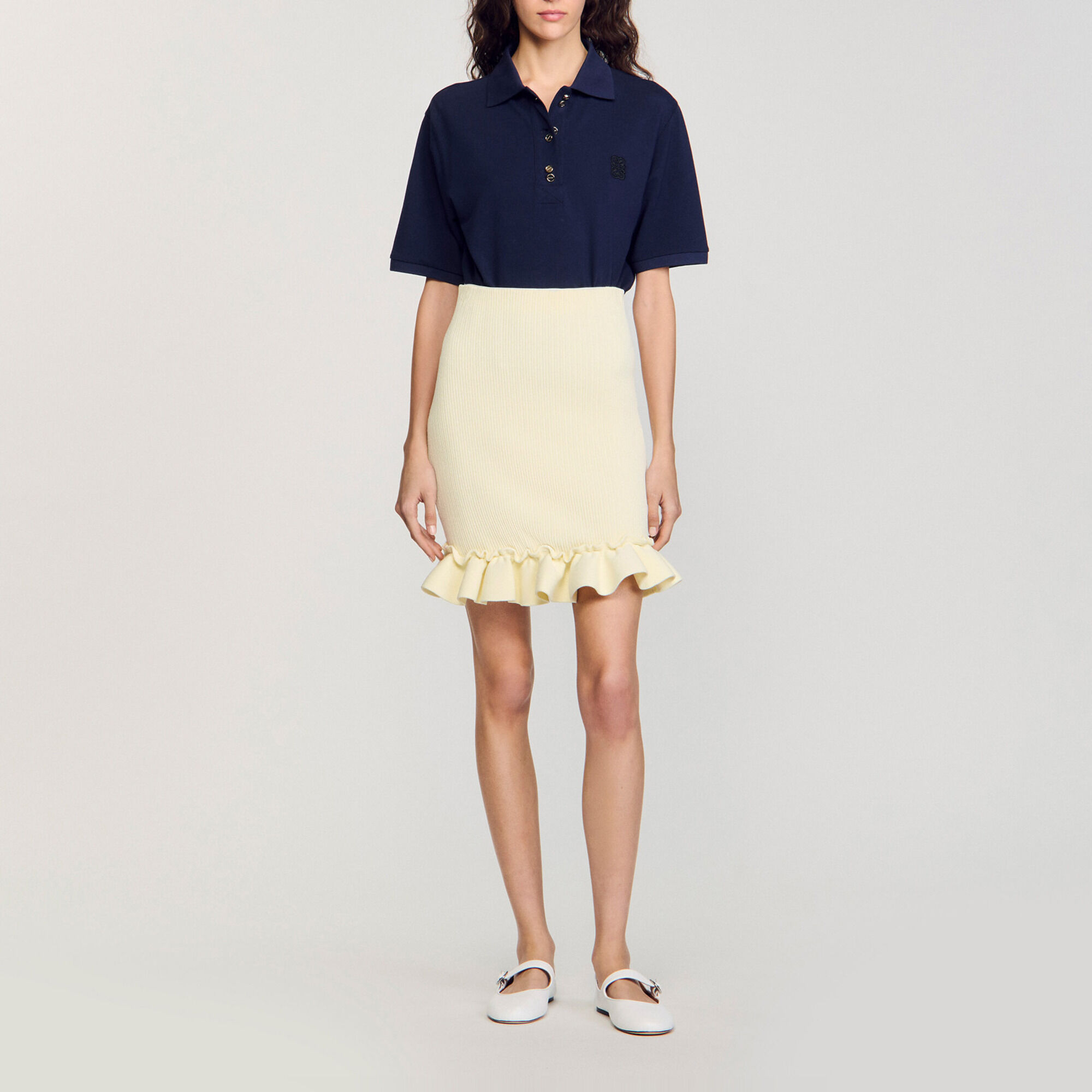Falda de punto con volante - Mujer | Sandro