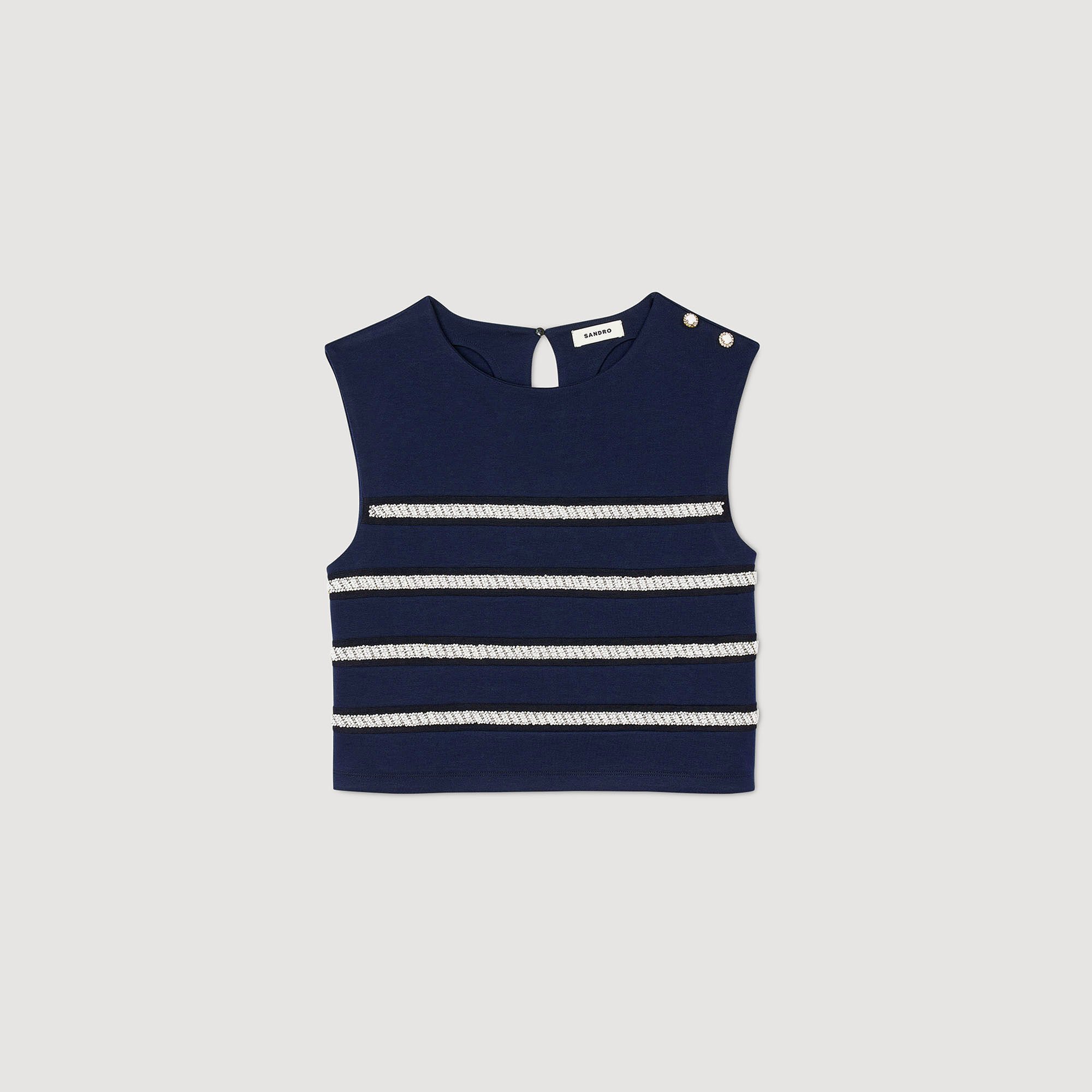 Camiseta sin mangas a rayas