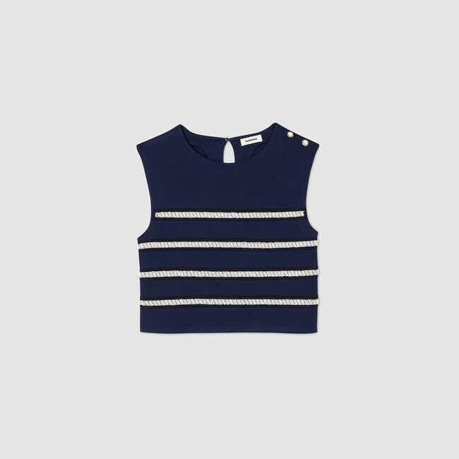 Camiseta sin mangas a rayas