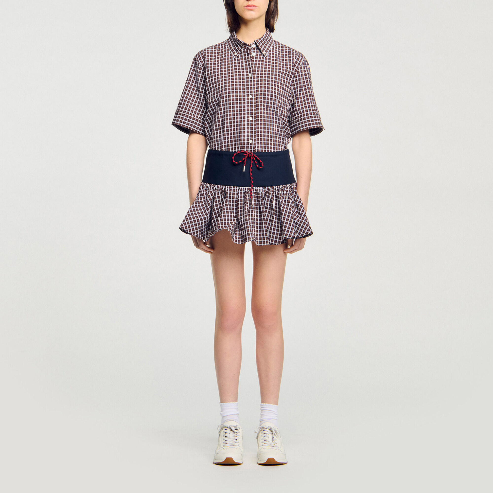 Falda pantal&oacute;n de cuadros - Mujer | Sandro