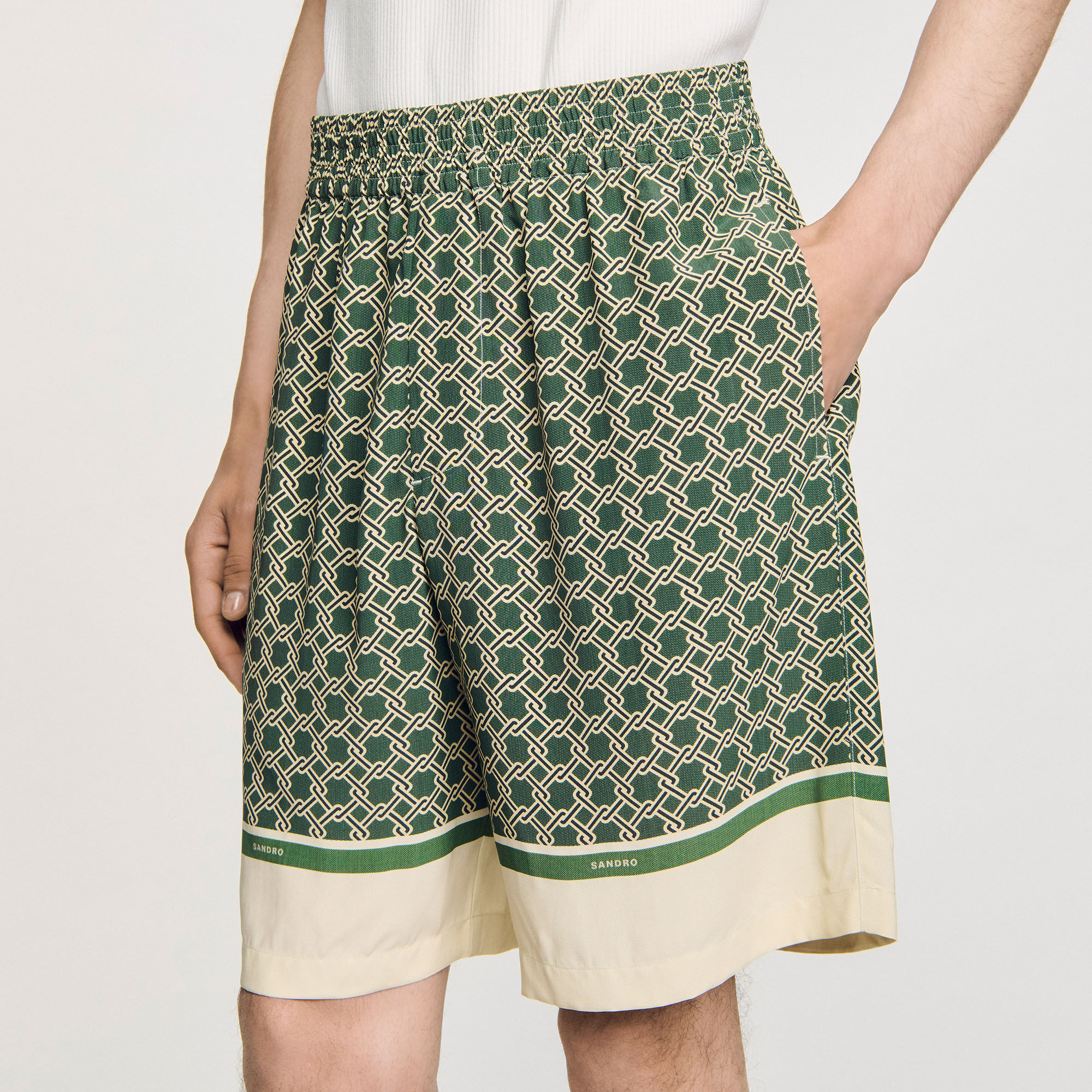 Bermuda fluida estampada