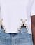 Camiseta corta con detalle de strass