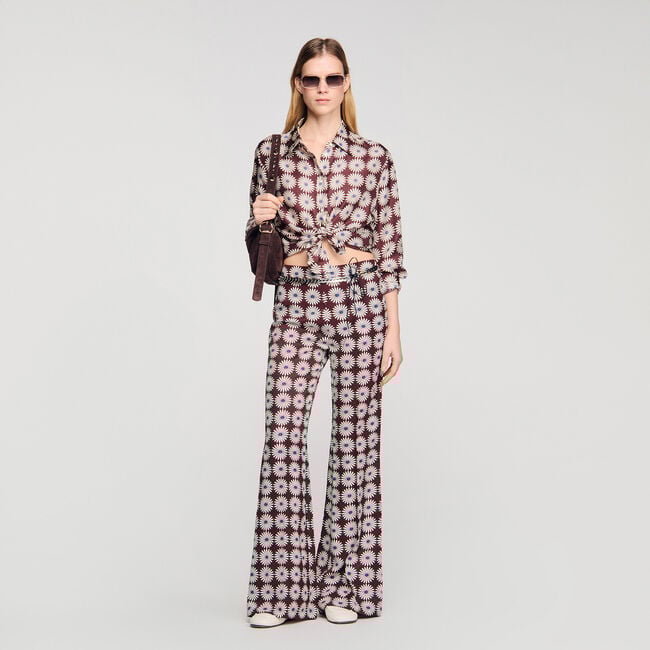 Camisa de seda con estampado floral