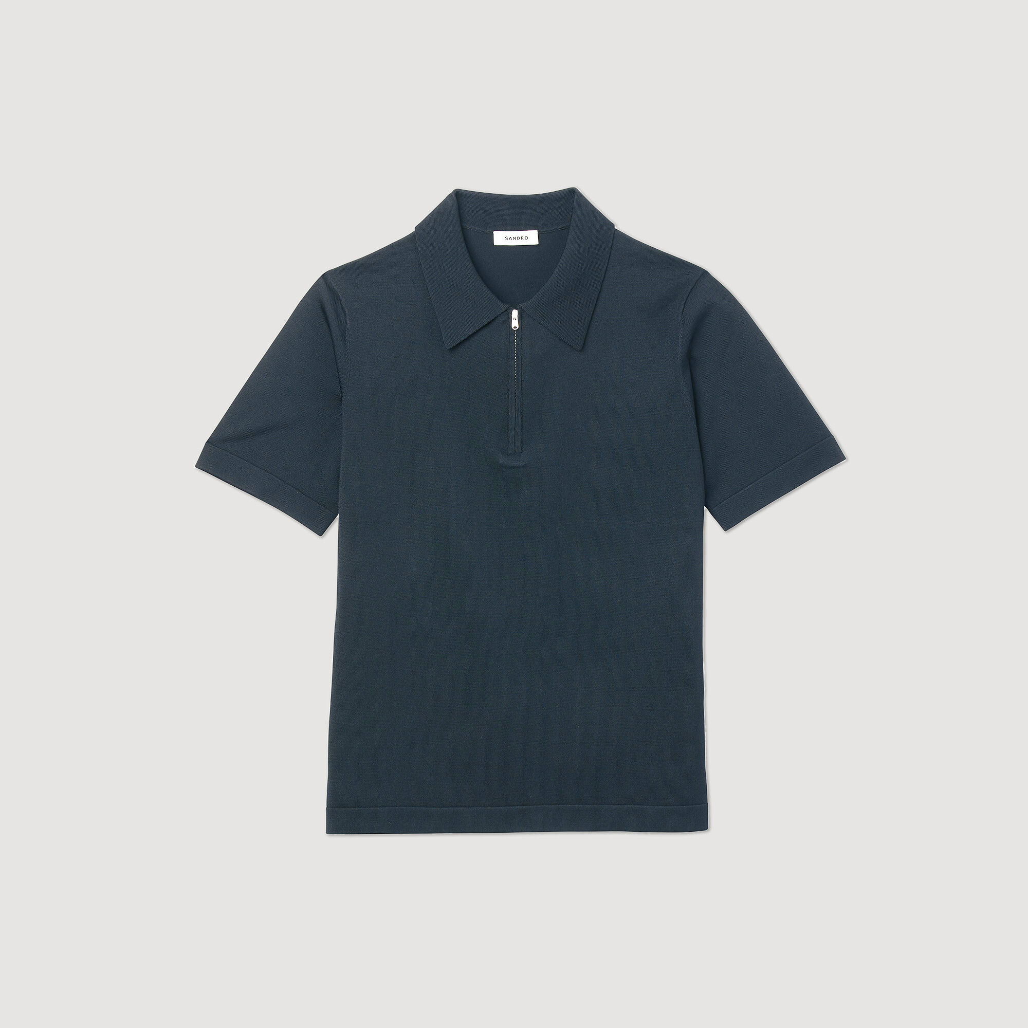 Polo de punto con cuello con cremallera