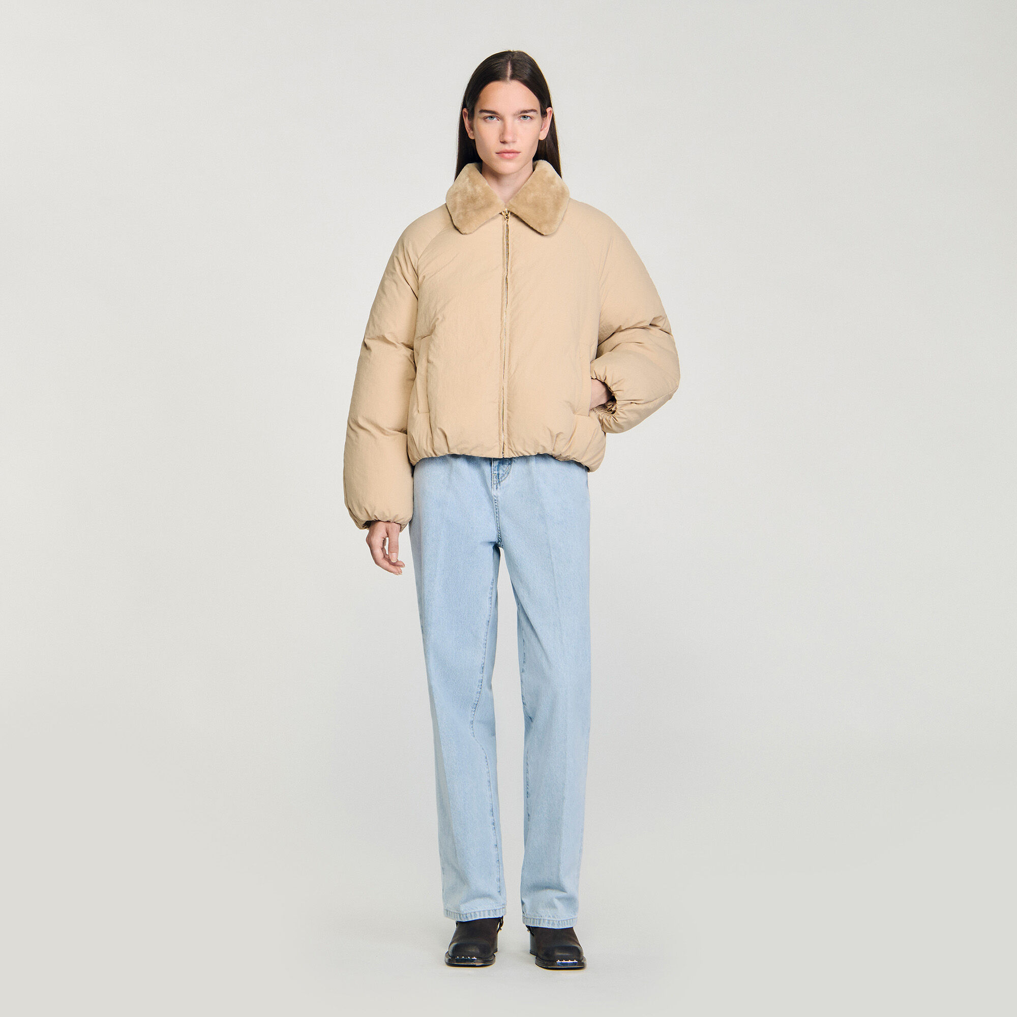 Anorak con cuello de pelo