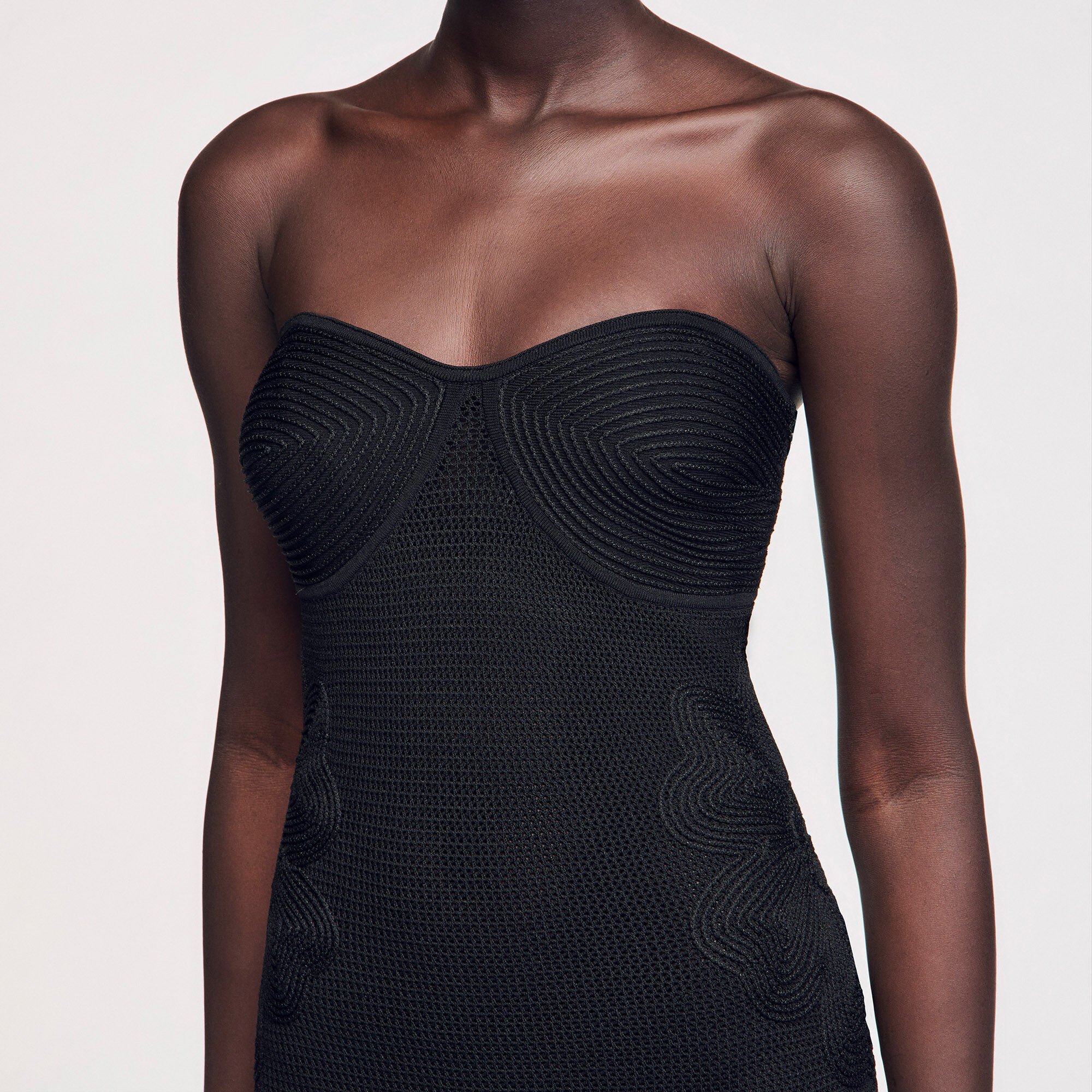 Vestido bustier de punto