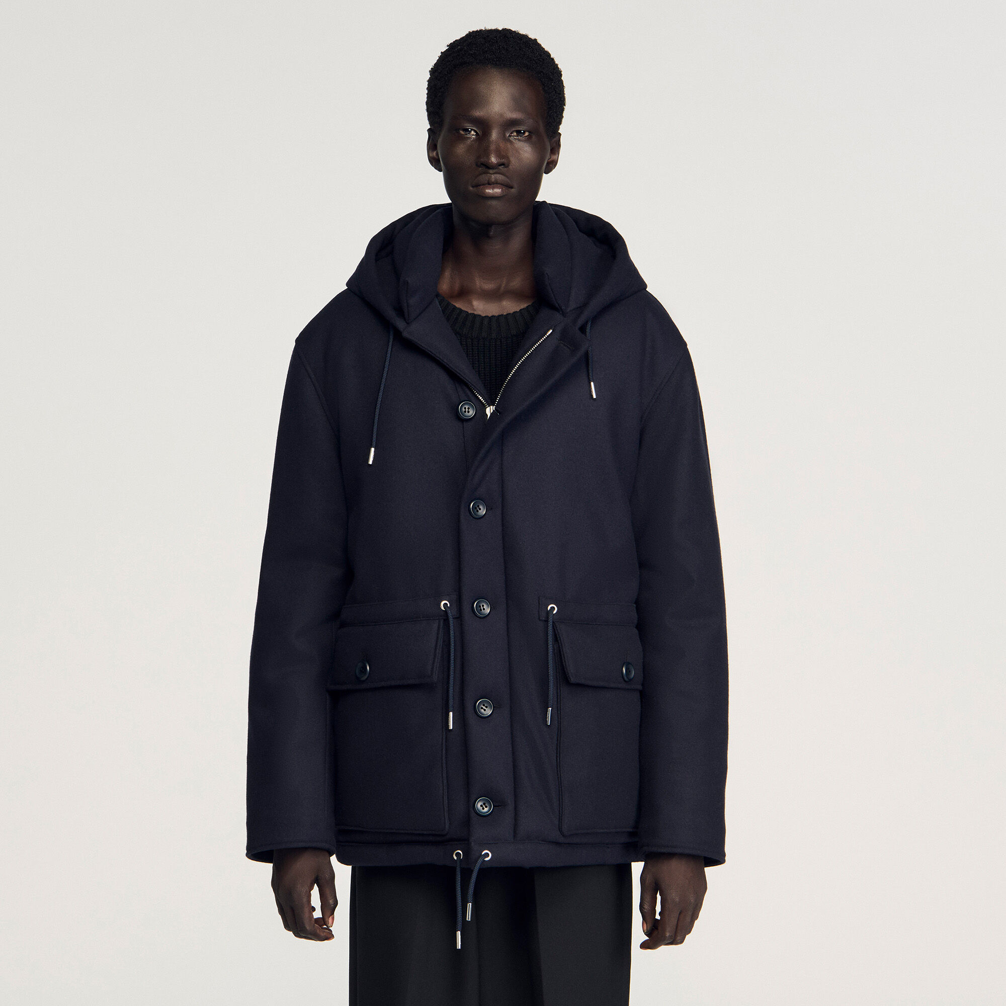 Parka de lana con capucha Parka de lana con capucha
