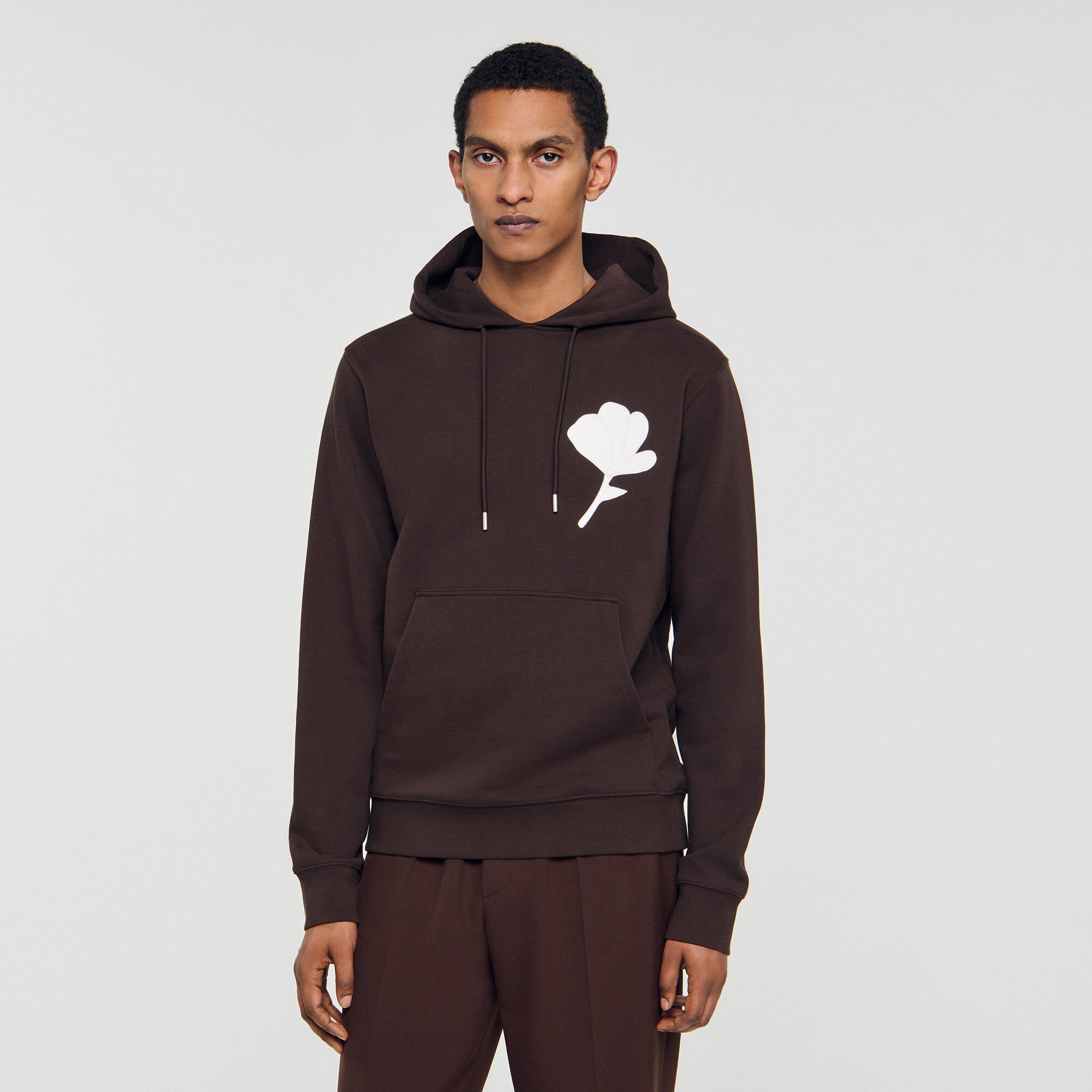 Sudadera con parche de flor