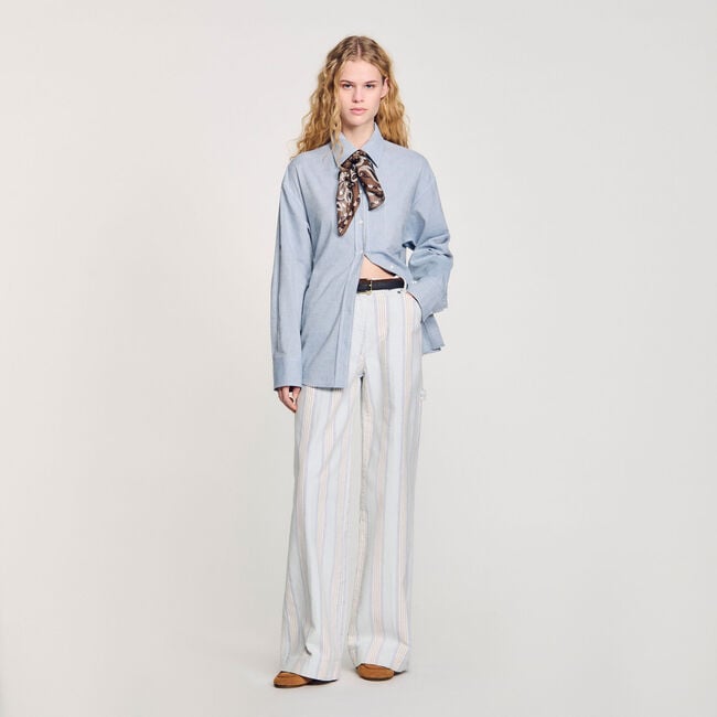 Camisa larga con espalda anudada