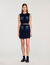 Top de punto y denim